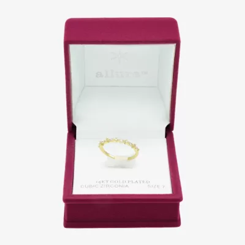 Sparkle Allure Womens Cubic Zirconia 14K Gold Over Brass Band