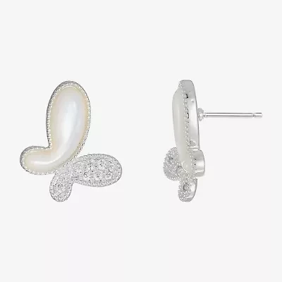 Sparkle Allure Cubic Zirconia 13mm Butterfly Stud Earrings