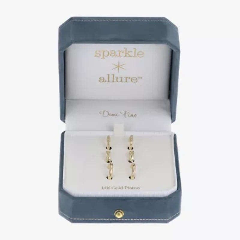 Sparkle Allure Womens 14K Gold Over Brass 3 Pair Earring Set