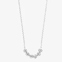 Sparkle Allure Womens Pure Silver Over Brass 16 Inch Collar Necklace