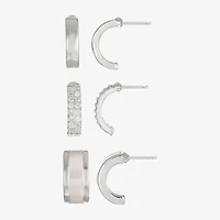Sparkle Allure Womens Cubic Zirconia 3 Pair Earring Set