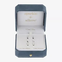 Sparkle Allure Womens Cubic Zirconia 3 Pair Earring Set