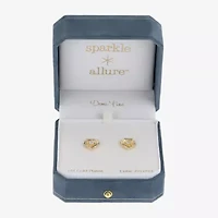Sparkle Allure Cubic Zirconia 14K Gold Over Brass 12mm Flower Stud Earrings