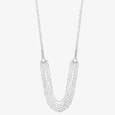 Sparkle Allure Multi Womens Pure Silver Over Brass 16 Inch Strand Necklace