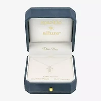 Sparkle Allure Womens Cubic Zirconia Pure Silver Over Brass Cross Inch Pendant Necklace