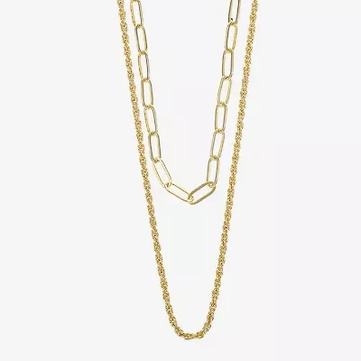 Sparkle Allure Multi Womens 14K Gold Over Brass 16 Inch Strand Necklace