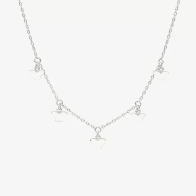 Sparkle Allure Charm Womens Pure Silver Over Brass 16 Inch Collar Necklace