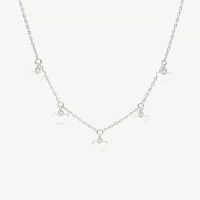 Sparkle Allure Charm Womens Pure Silver Over Brass 16 Inch Collar Necklace