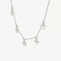 Sparkle Allure Charm Womens Pure Silver Over Brass 16 Inch Collar Necklace