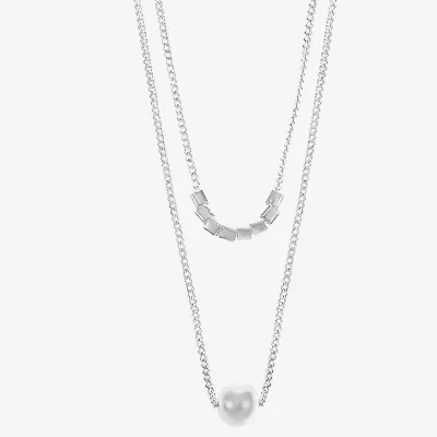 Sparkle Allure Multi Womens Pure Silver Over Brass 16 Inch Strand Necklace