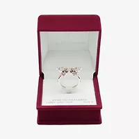 Sparkle Allure Womens Multi Color Cubic Zirconia Pure Silver Over Brass Butterfly Cocktail Ring