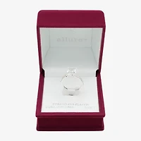 Sparkle Allure Womens Cubic Zirconia Pure Silver Over Brass Engagement Ring