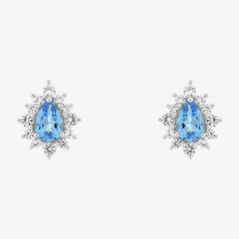 Limited Quantities! Genuine Blue Topaz Sterling Silver 11.3mm Stud Earrings