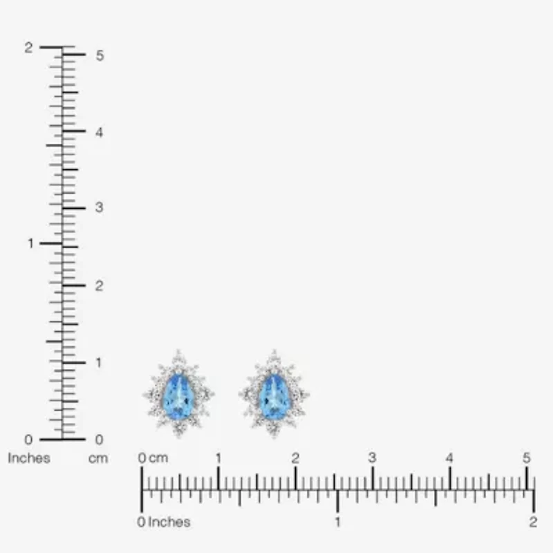 Limited Quantities! Genuine Blue Topaz Sterling Silver 11.3mm Stud Earrings