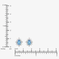 Limited Quantities! Genuine Blue Topaz Sterling Silver 11.3mm Stud Earrings