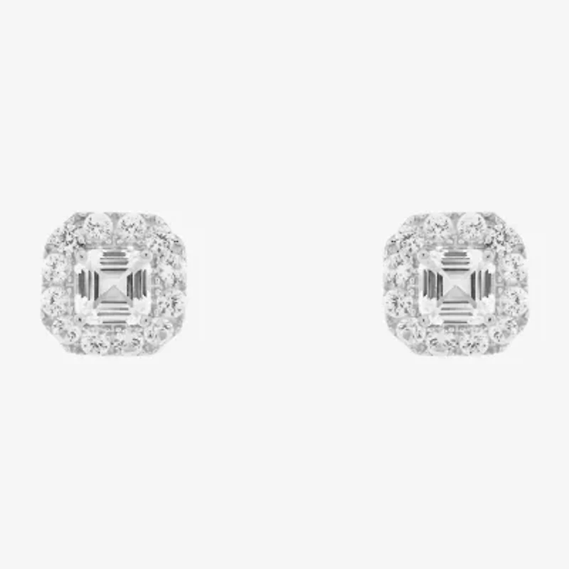 Limited Quantities! Lab Created White Sapphire Sterling Silver 9.4mm Stud Earrings