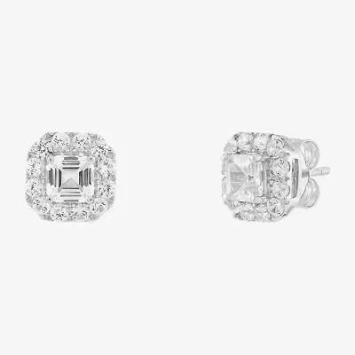 Limited Quantities! Lab Created White Sapphire Sterling Silver 9.4mm Stud Earrings