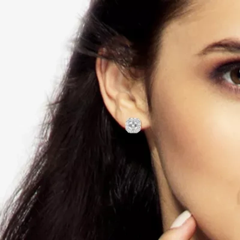 Limited Quantities! Lab Created White Sapphire Sterling Silver 9.4mm Stud Earrings