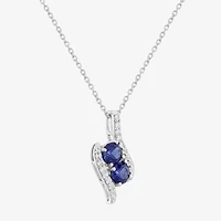 Limited Quantities! Womens Lab Created Sapphire Sterling Silver 18 Inch Pendant Necklace