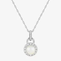 Limited Quantities! Womens Genuine White Cultured Freshwater Pearl Sterling Silver 18 Inch Pendant Necklace