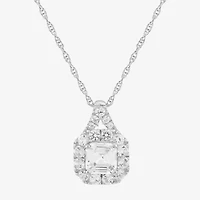 Limited Quantities! Womens Lab Created White Sapphire Sterling Silver 18 Inch Pendant Necklace
