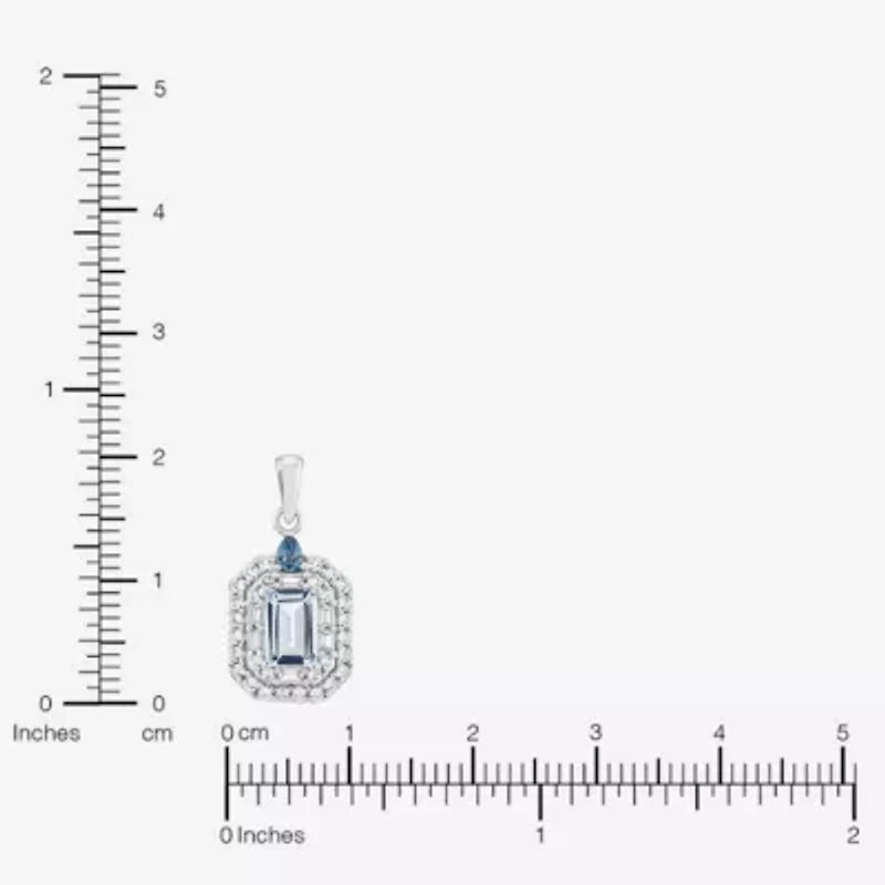 Limited Quantities! Womens Genuine Blue Aquamarine Sterling Silver 18 Inch Pendant Necklace