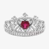 Limited Quantities! Womens Lab Created Red Ruby Sterling Silver Cocktail Ring