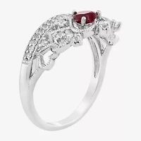 Limited Quantities! Womens Lab Created Red Ruby Sterling Silver Cocktail Ring