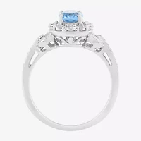 Limited Quantities! Womens Genuine Blue Topaz Sterling Silver Cocktail Ring