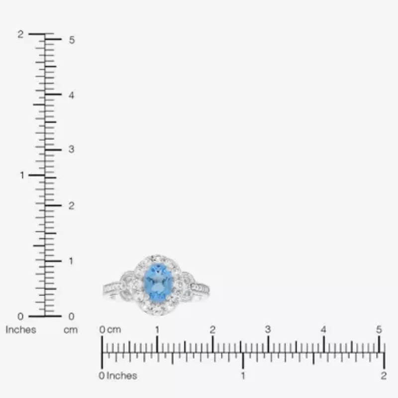 Limited Quantities! Womens Genuine Blue Topaz Sterling Silver Cocktail Ring