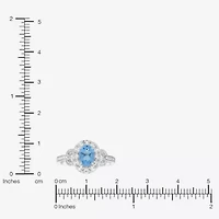 Limited Quantities! Womens Genuine Blue Topaz Sterling Silver Cocktail Ring