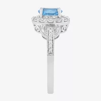 Limited Quantities! Womens Genuine Blue Topaz Sterling Silver Cocktail Ring