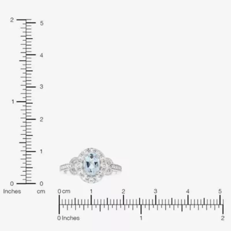 Limited Quantities! Womens Genuine Blue Aquamarine Sterling Silver Cocktail Ring