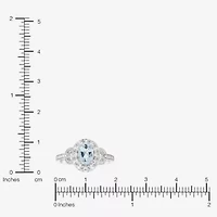 Limited Quantities! Womens Genuine Blue Aquamarine Sterling Silver Cocktail Ring