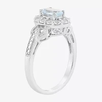 Limited Quantities! Womens Genuine Blue Aquamarine Sterling Silver Cocktail Ring