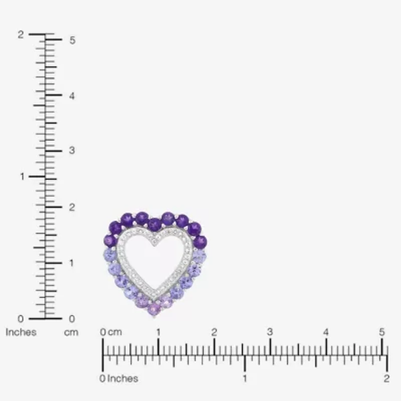 Limited Quantities! Womens Genuine Purple Amethyst Sterling Silver Heart 18 Inch Pendant Necklace