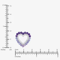 Limited Quantities! Womens Genuine Purple Amethyst Sterling Silver Heart 18 Inch Pendant Necklace