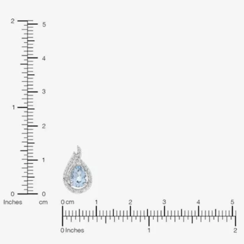 Limited Quantities! Womens Genuine Blue Aquamarine Sterling Silver Pear 18 Inch Pendant Necklace
