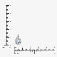 Limited Quantities! Womens Genuine Blue Aquamarine Sterling Silver Pear 18 Inch Pendant Necklace
