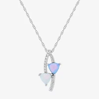 Limited Quantities! Womens Lab Created White Opal Sterling Silver 18 Inch Pendant Necklace