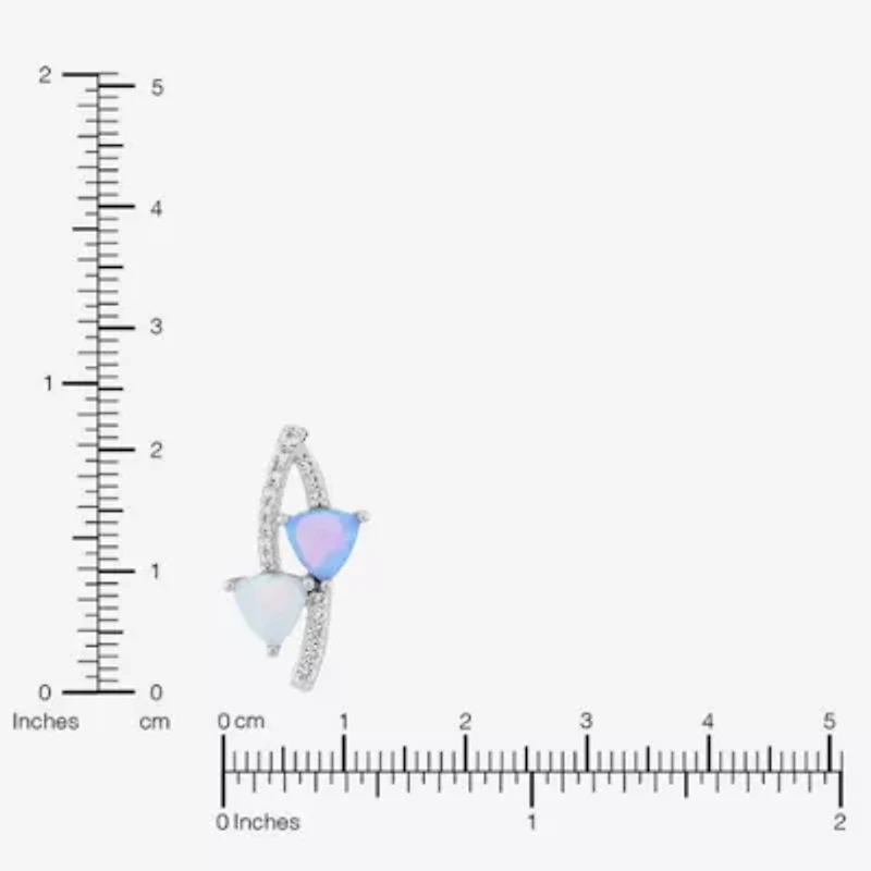 Limited Quantities! Womens Lab Created White Opal Sterling Silver 18 Inch Pendant Necklace