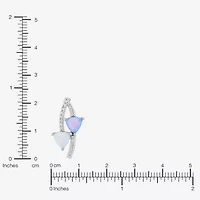 Limited Quantities! Womens Lab Created White Opal Sterling Silver 18 Inch Pendant Necklace