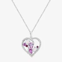 Limited Quantities! Womens Lab Created White Opal Sterling Silver Heart 18 Inch Pendant Necklace