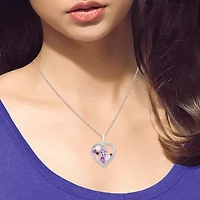 Limited Quantities! Womens Lab Created White Opal Sterling Silver Heart 18 Inch Pendant Necklace