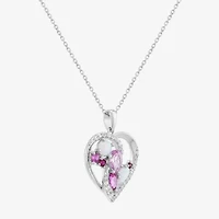 Limited Quantities! Womens Lab Created White Opal Sterling Silver Heart 18 Inch Pendant Necklace