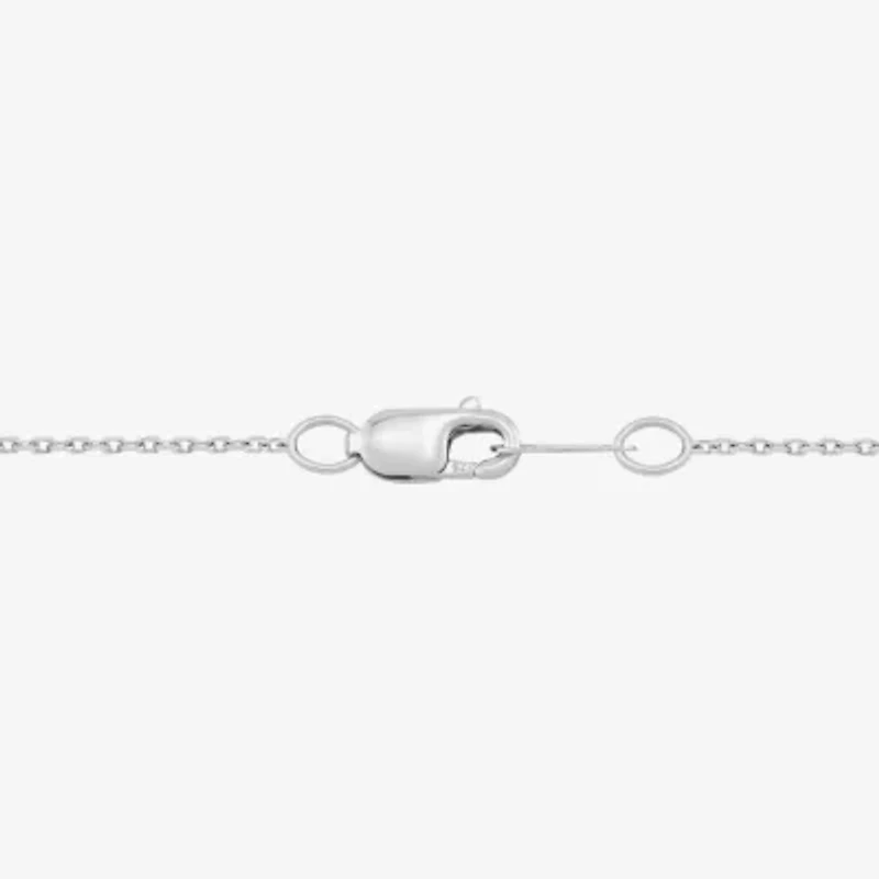 Limited Quantities! Womens Lab Created White Sapphire Sterling Silver 18 Inch Pendant Necklace