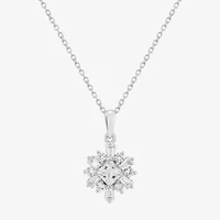 Limited Quantities! Womens Lab Created White Sapphire Sterling Silver 18 Inch Pendant Necklace