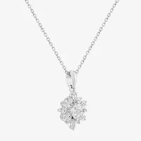 Limited Quantities! Womens Lab Created White Sapphire Sterling Silver 18 Inch Pendant Necklace