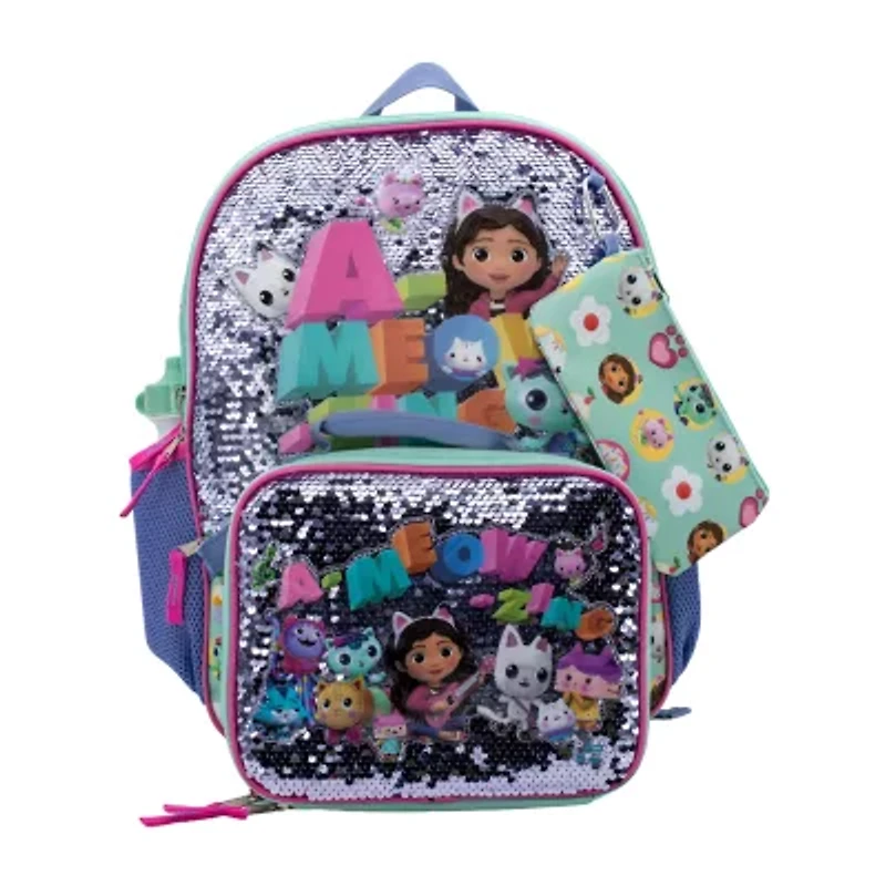 Licensed Gabby Cats 5-Piece Backpack Set