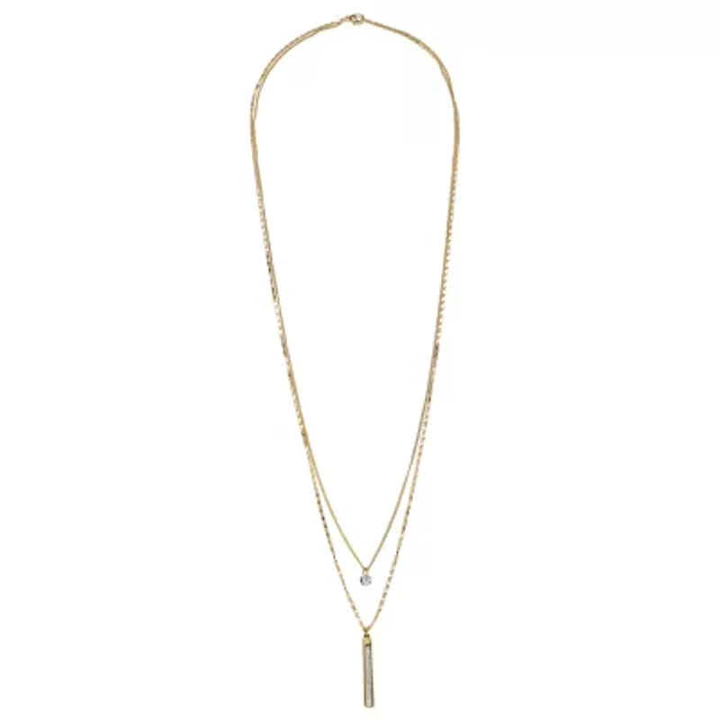 Bijoux Bar Delicates Gold Tone Womens 30 Inch Strand Necklace
